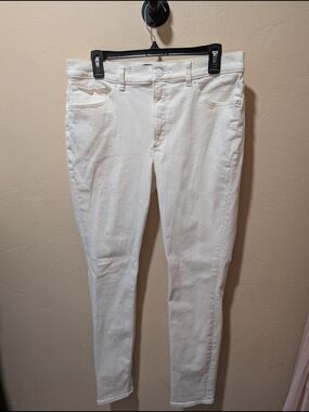 Woman's Express Denim Perfect Stretch High-rise Legging Skinny Jeans White 12R